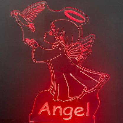 3D LED Acrylic Angel