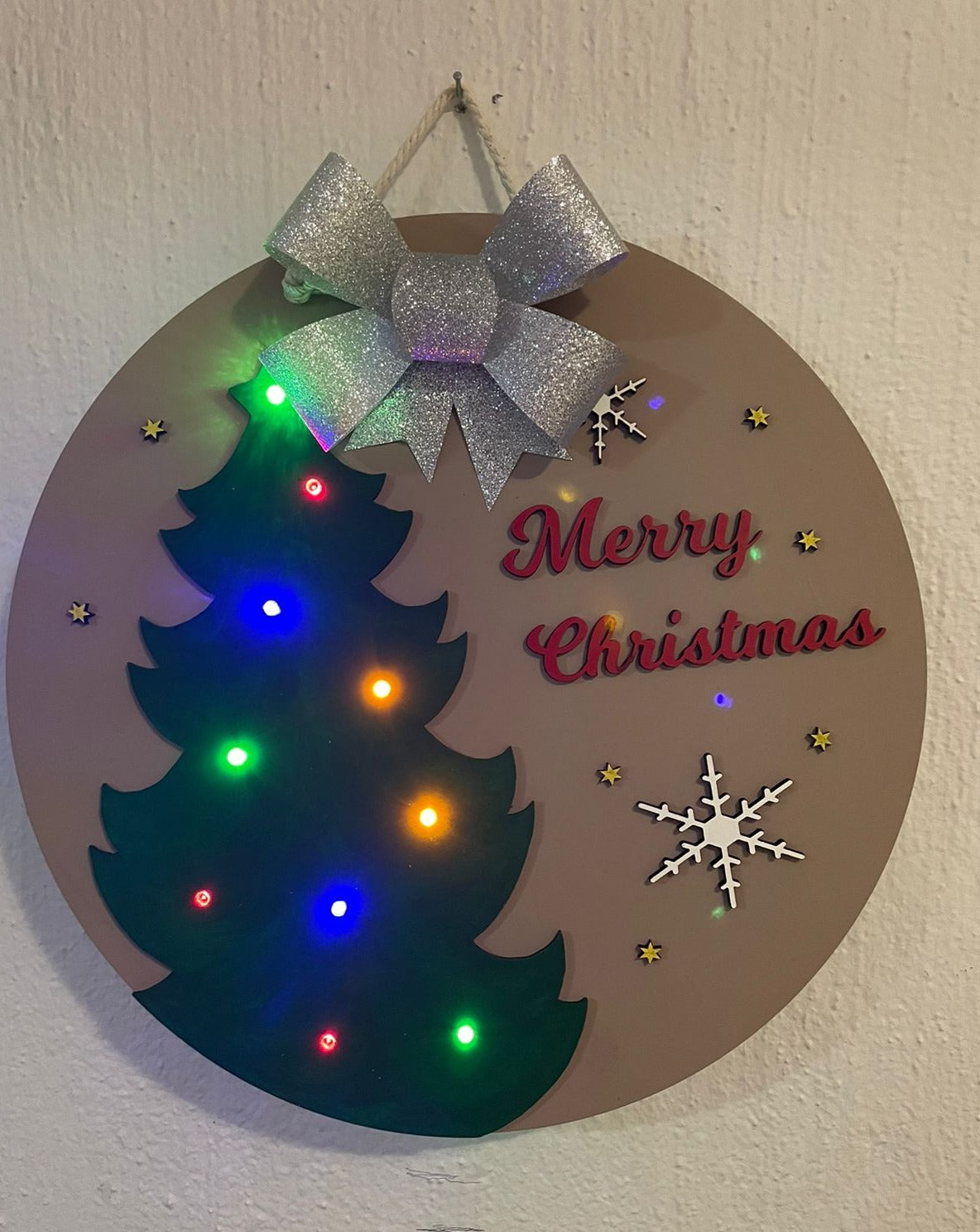 Christmas Plaques boards with Led Lights - Design 3