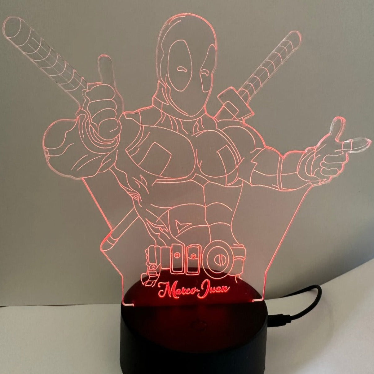 3D LED Acrylic Deadpool