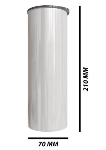 Double wall 20oz stainless steel White Skinny Tumbler